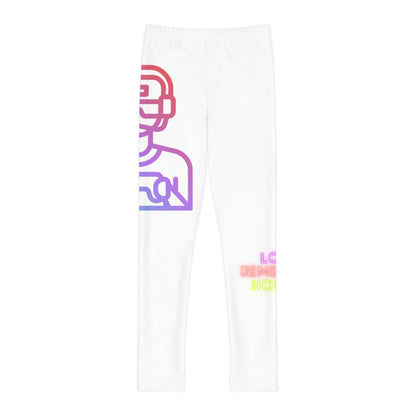 Youth Full-Length Leggings: Gaming White