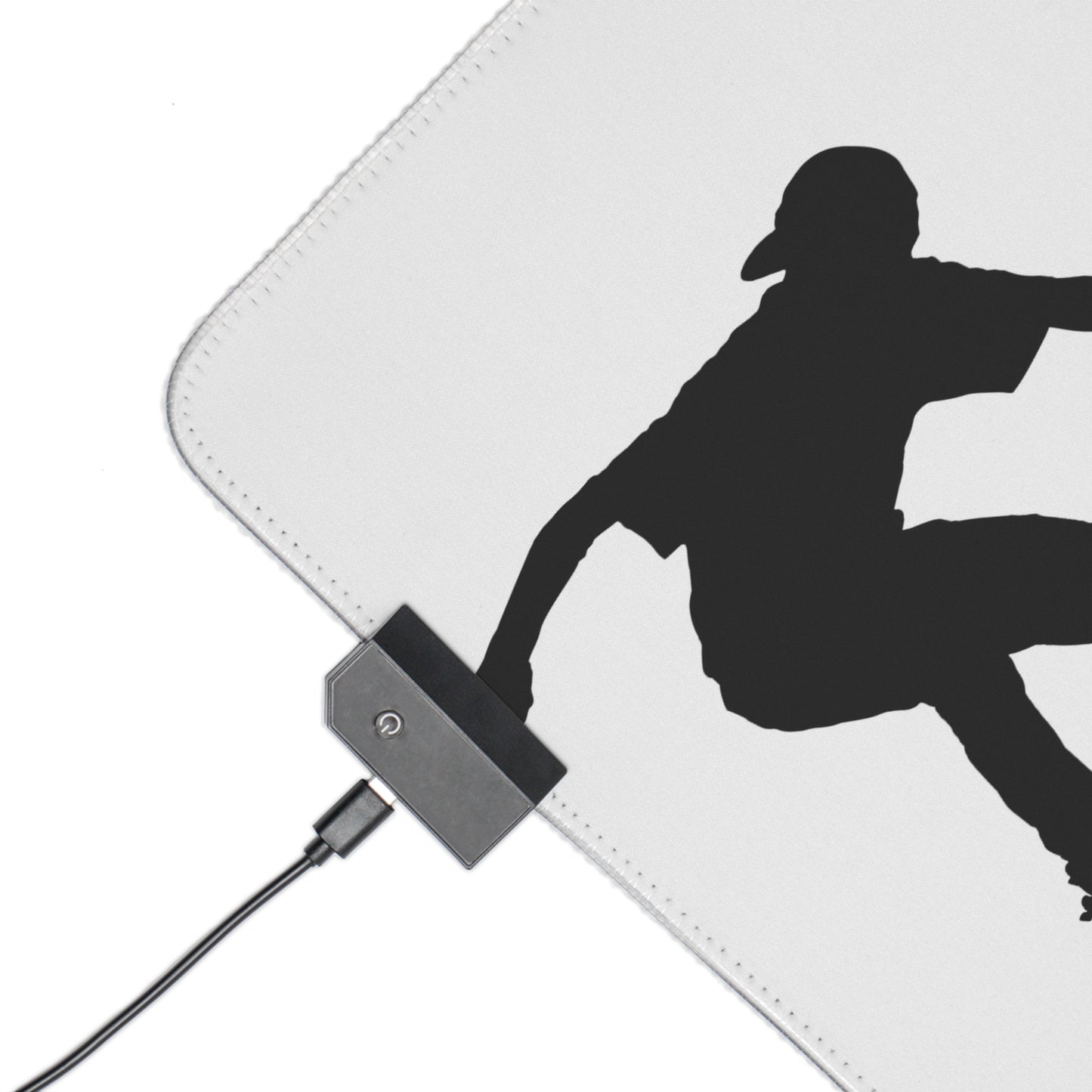 LED Gaming Mouse Pad: Skateboarding White