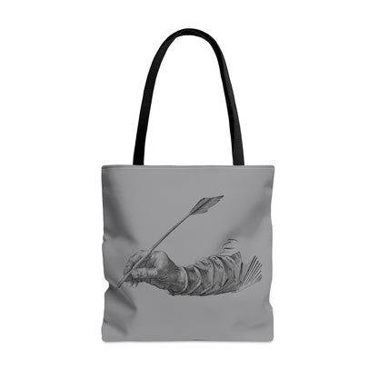 Tote Bag: Writing Grey