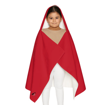 Youth Hooded Towel: Music Dark Red