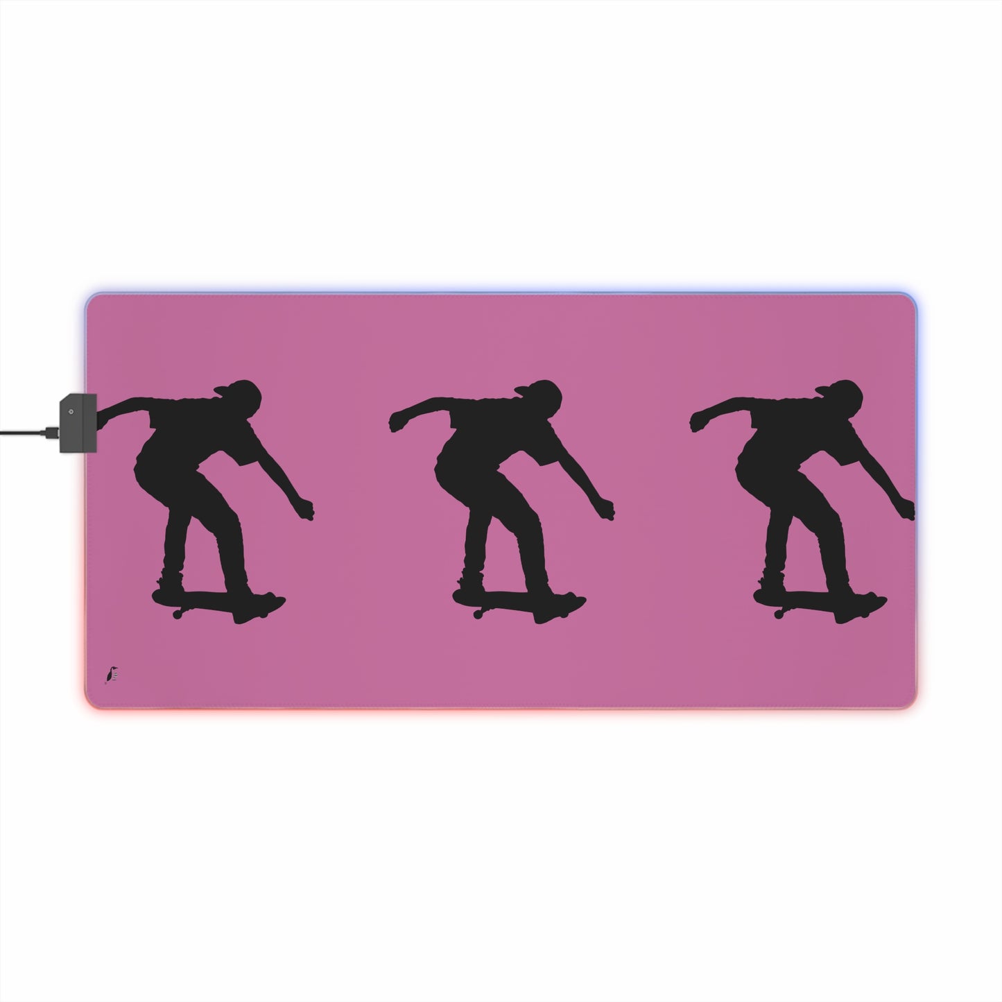 LED Gaming Mouse Pad: Skateboarding Lite Pink