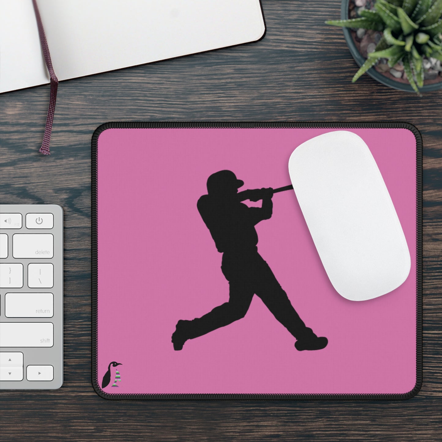 Gaming Mouse Pad: Baseball Lite Pink