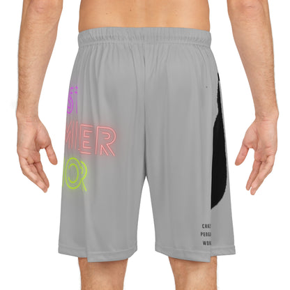 Basketball Shorts: Crazy Penguin World Logo Lite Grey