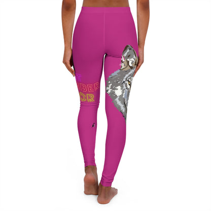 Women's Spandex Leggings: Wolves Pink