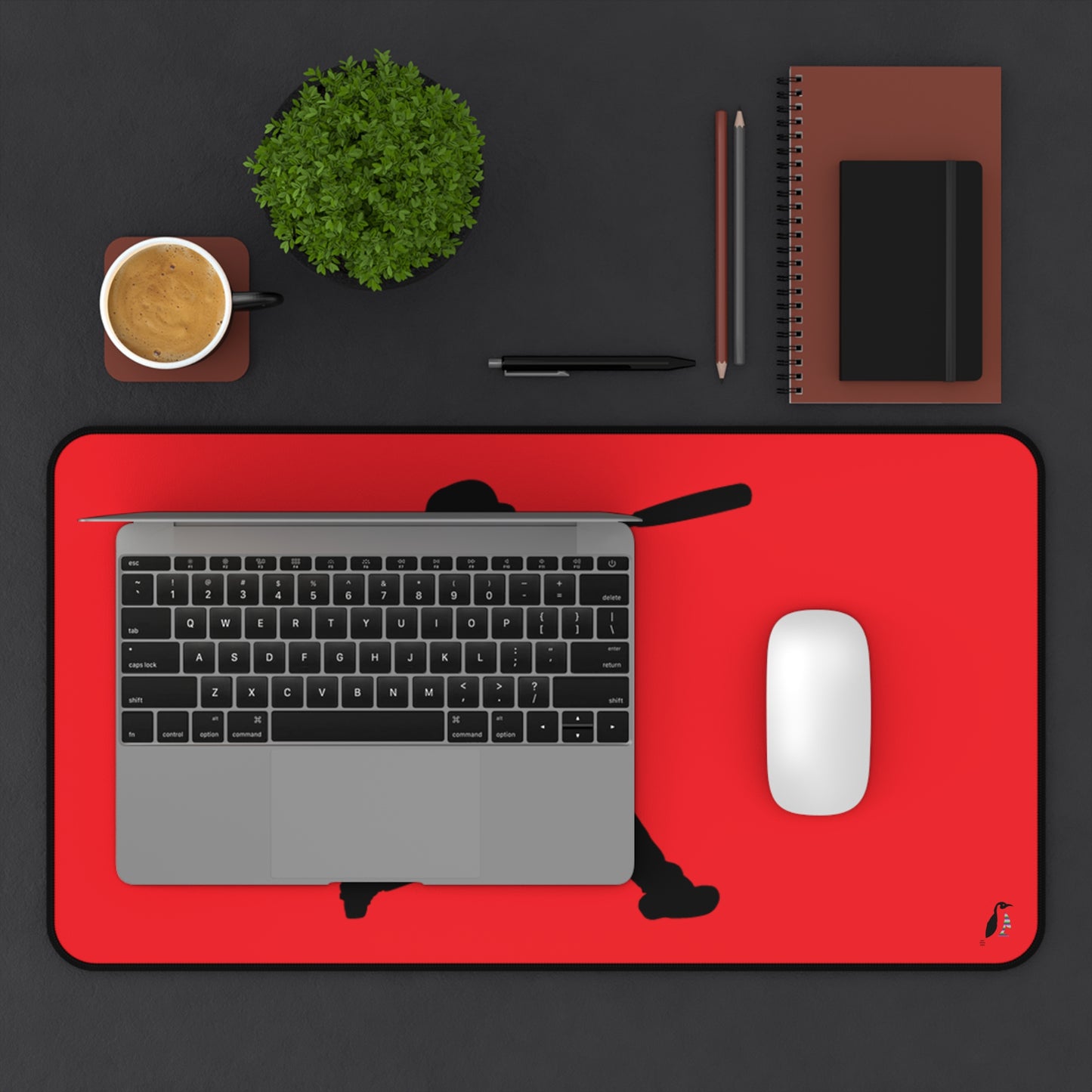 Desk Mat: Baseball Red