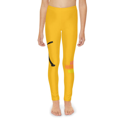 Youth Full-Length Leggings: Baseball Yellow