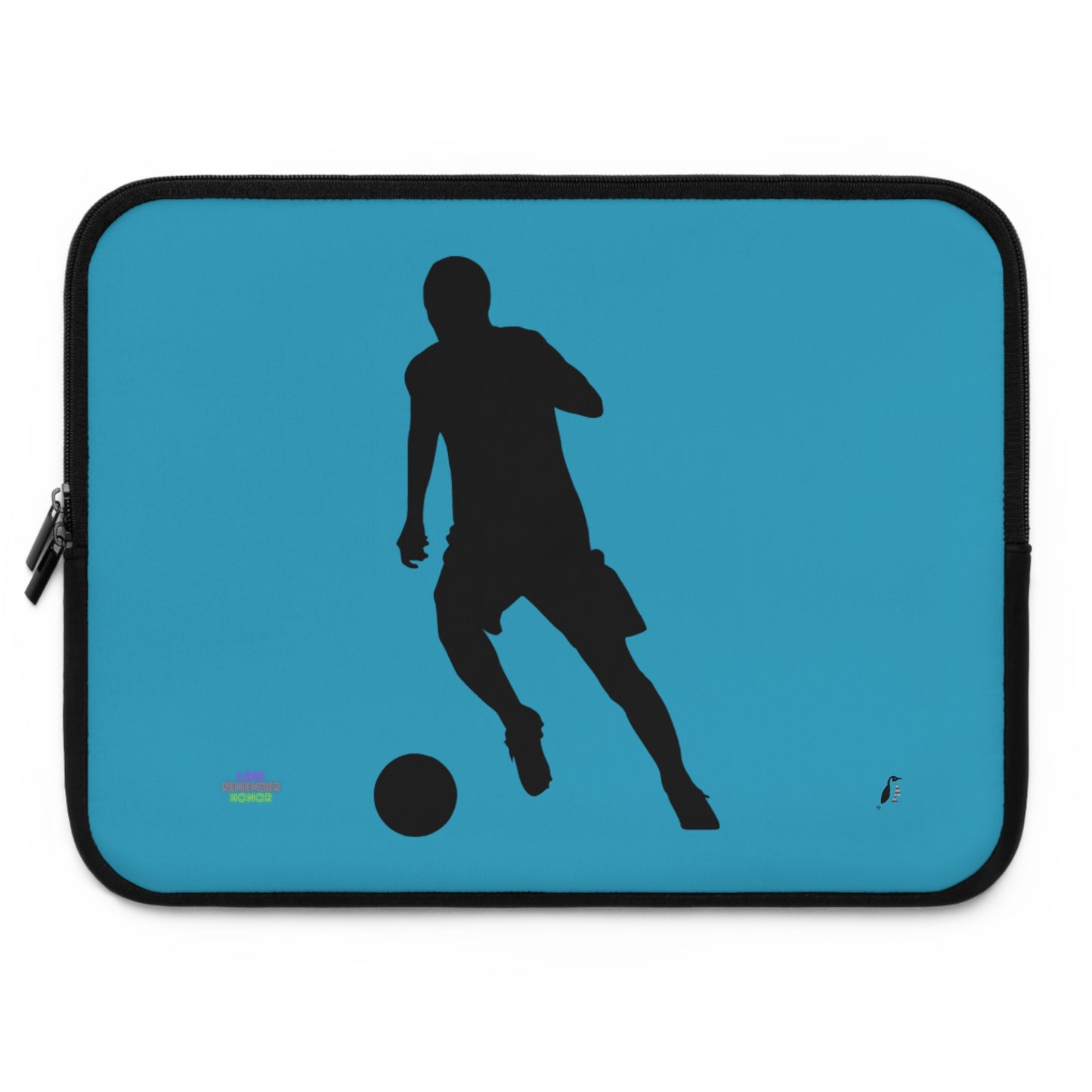 Laptop Sleeve: Soccer Turquoise