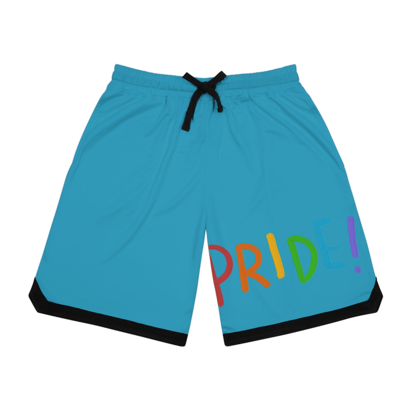 Basketball Rib Shorts: LGBTQ Pride Turquoise