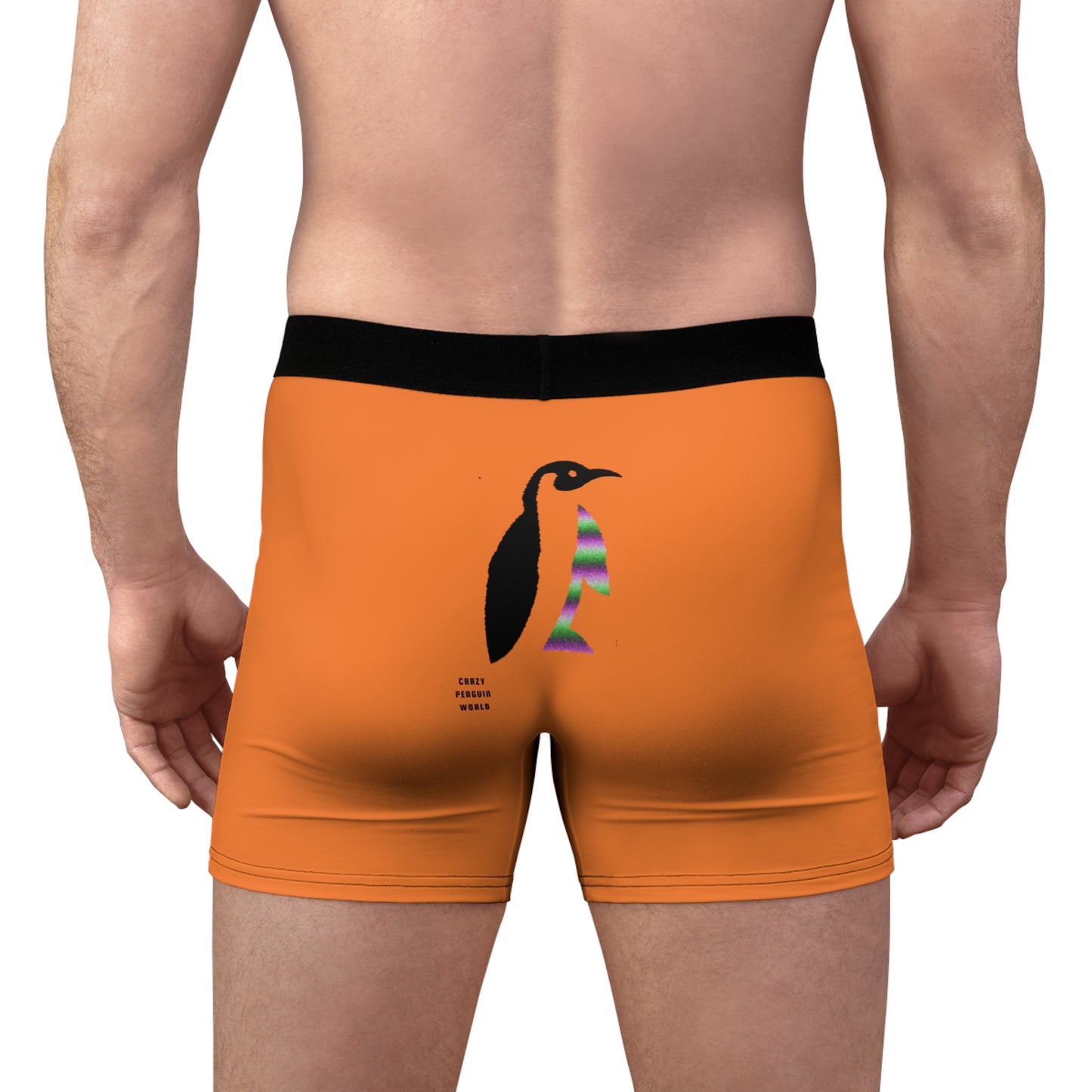 Men's Boxer Briefs: Crazy Penguin World Logo Crusta