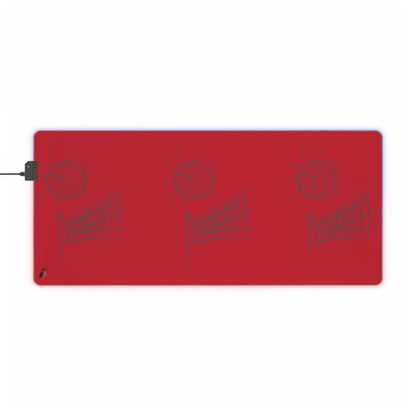 LED Gaming Mouse Pad: Volleyball Dark Red