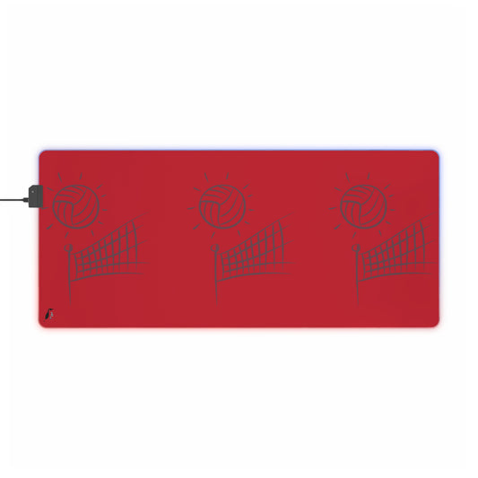 LED Gaming Mouse Pad: Volleyball Dark Red