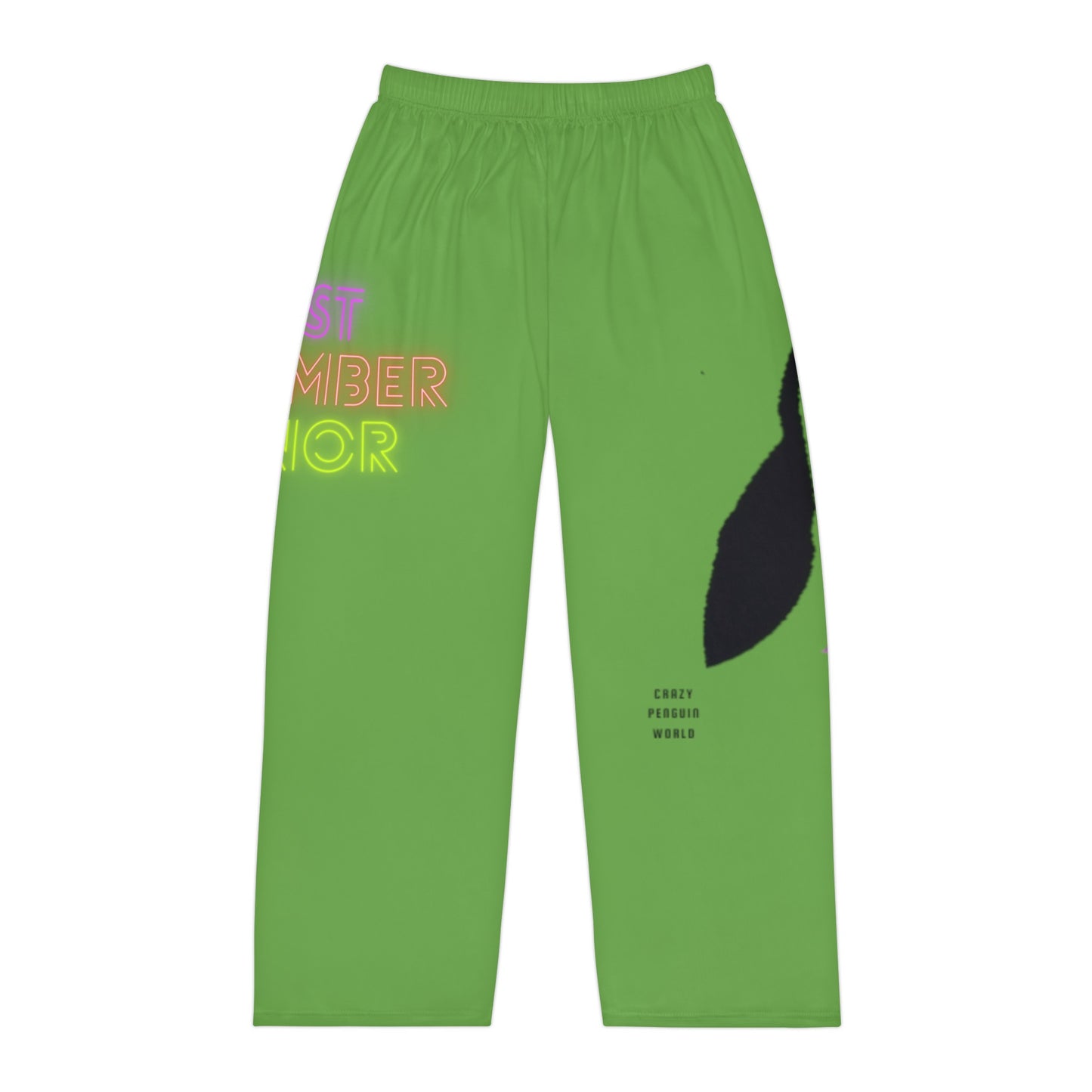 Men's Pajama Pants: Crazy Penguin World Logo Green