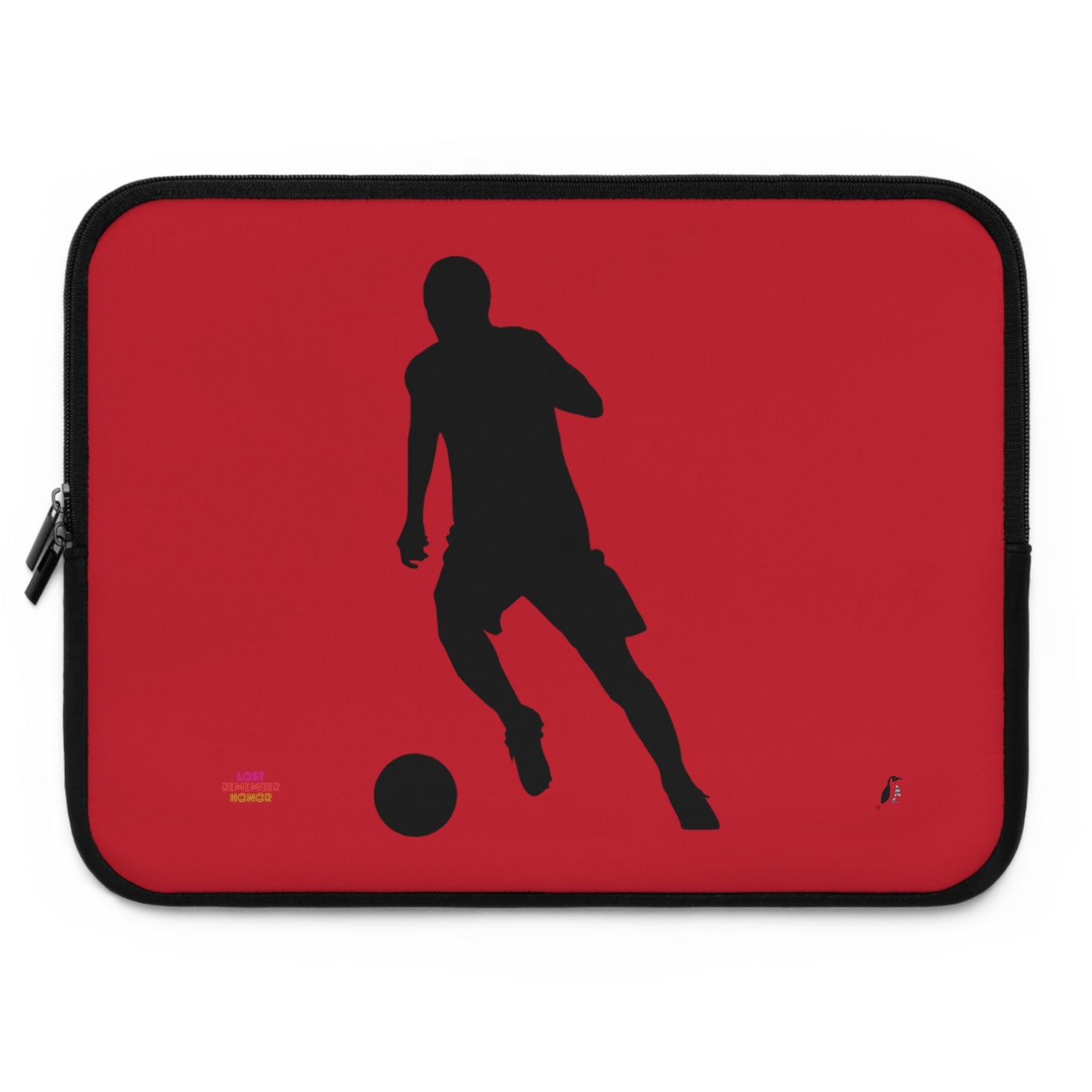 Laptop Sleeve: Soccer Dark Red