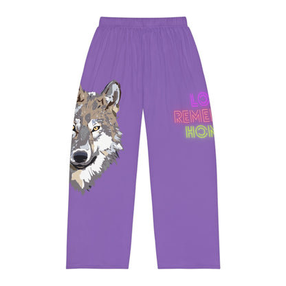 Men's Pajama Pants: Wolves Lite Purple