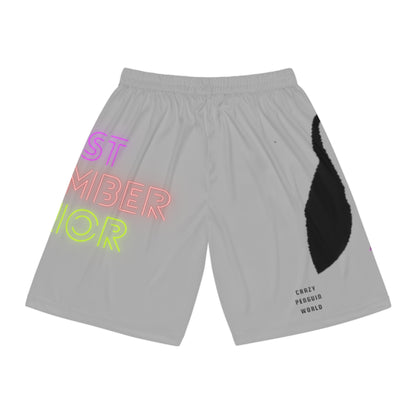 Basketball Shorts: Crazy Penguin World Logo Lite Grey