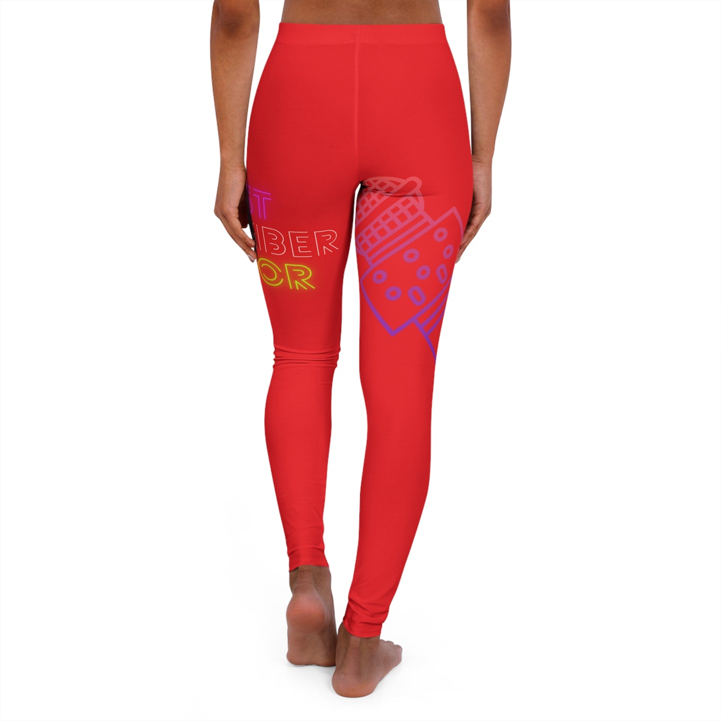 Women's Spandex Leggings: Music Red