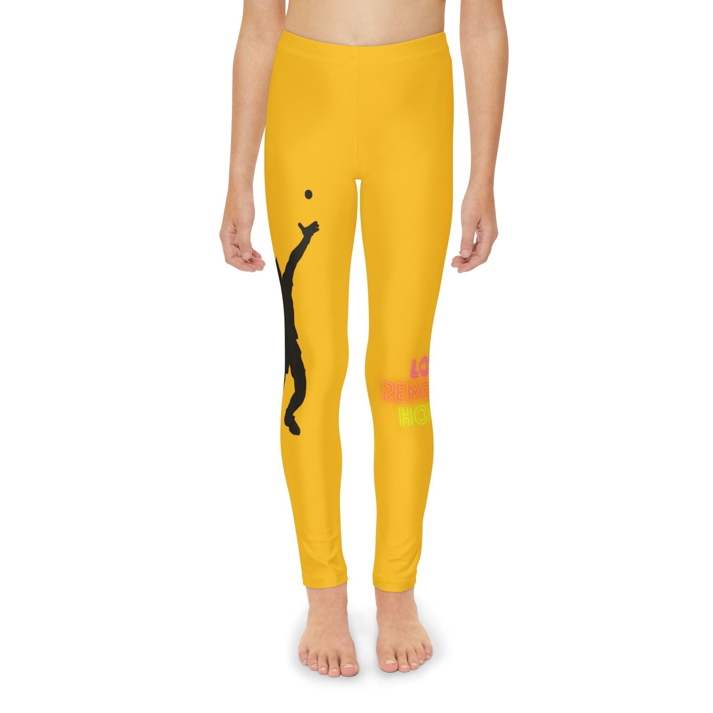 Youth Full-Length Leggings: Tennis Yellow