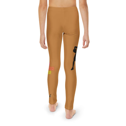 Youth Full-Length Leggings: Basketball Lite Brown