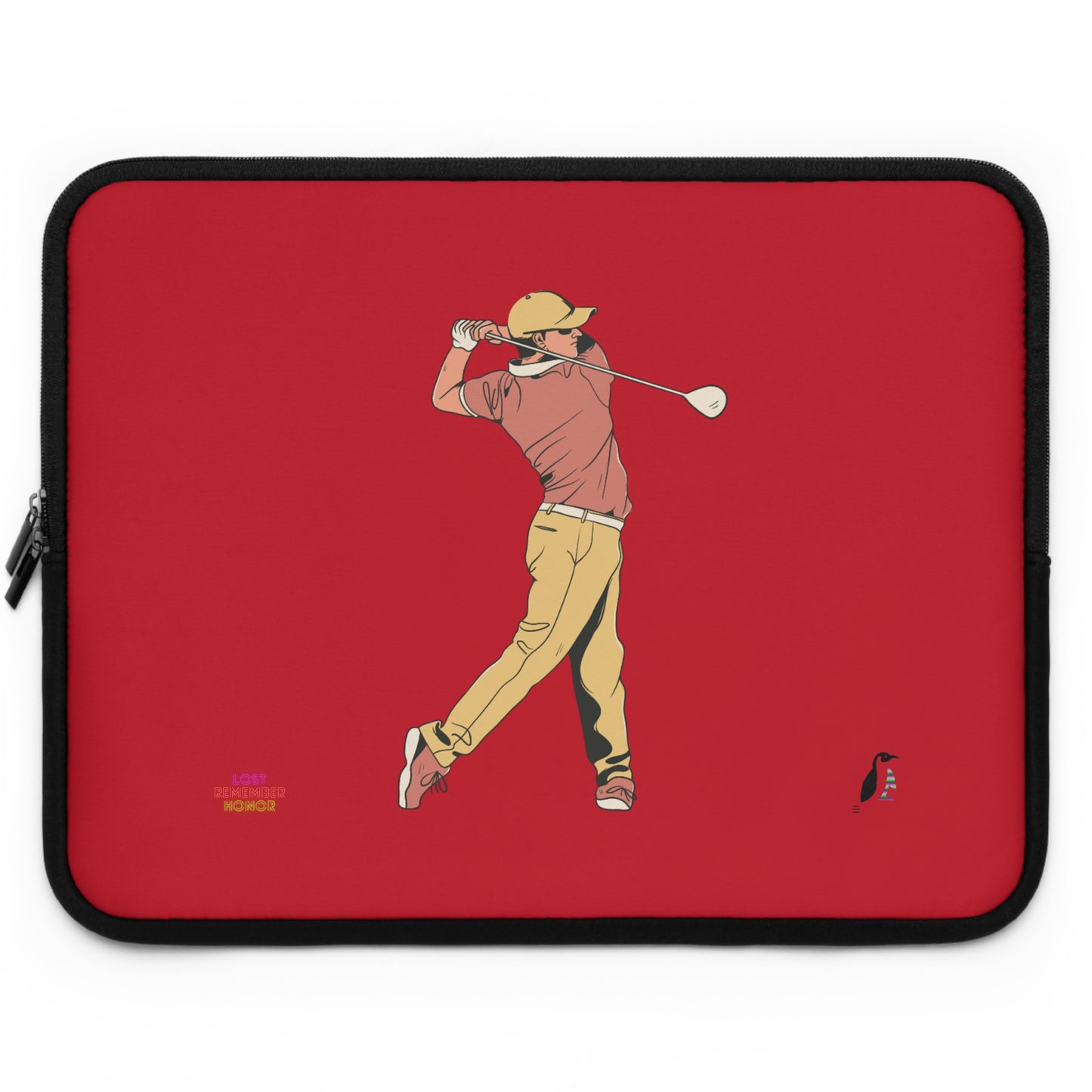 Laptop Sleeve: Golf Dark Red