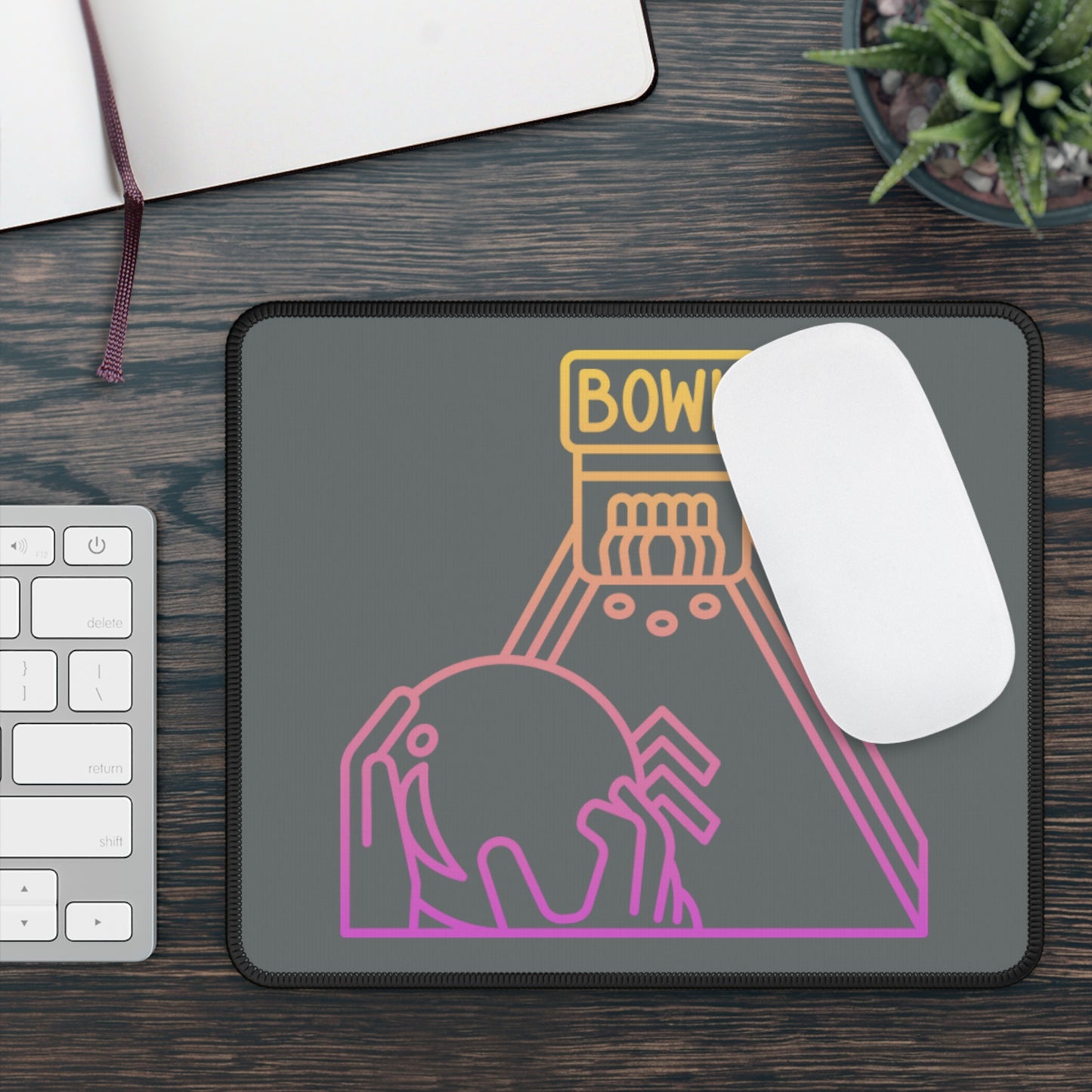 Gaming Mouse Pad: Bowling Dark Grey