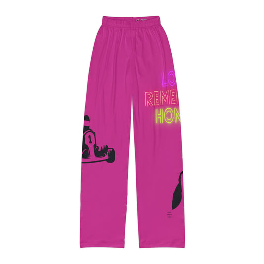 Kids Pajama Pants: Racing Pink