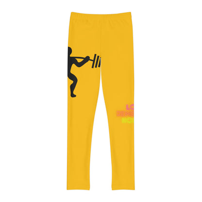 Youth Full-Length Leggings: Weightlifting Yellow