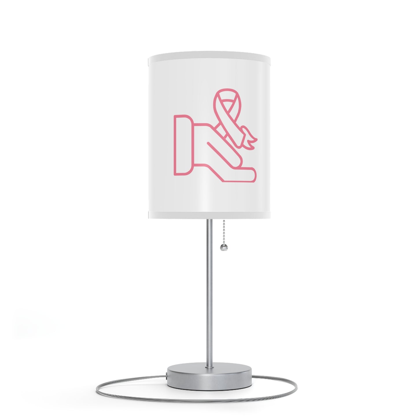 Lamp on a Stand, US|CA plug: Fight Cancer White