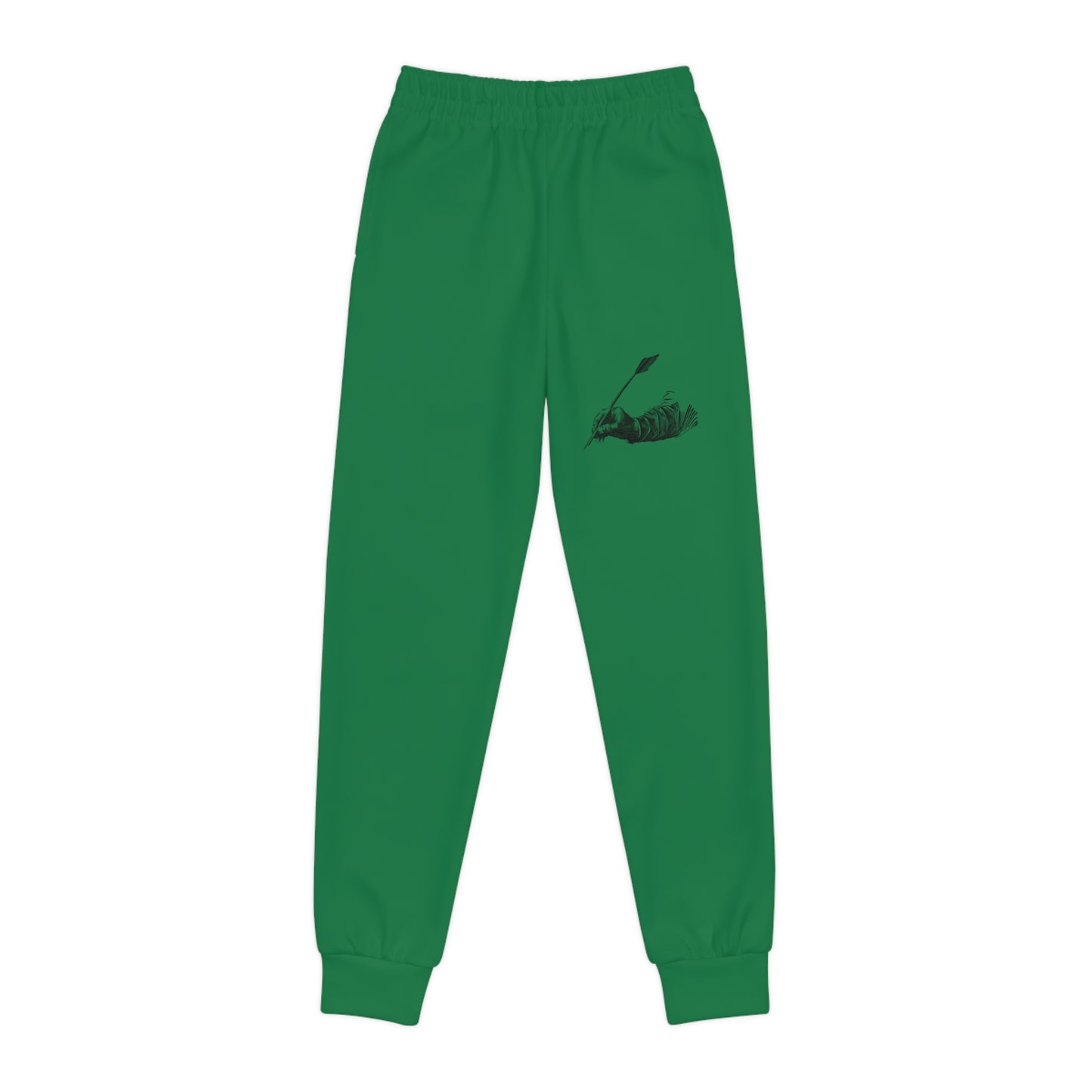 Youth Joggers: Writing Dark Green