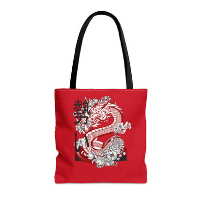 Tote Bag: Dragons Dark Red