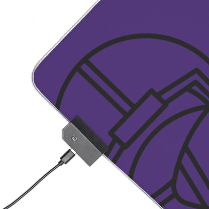 LED Gaming Mouse Pad: Football Purple