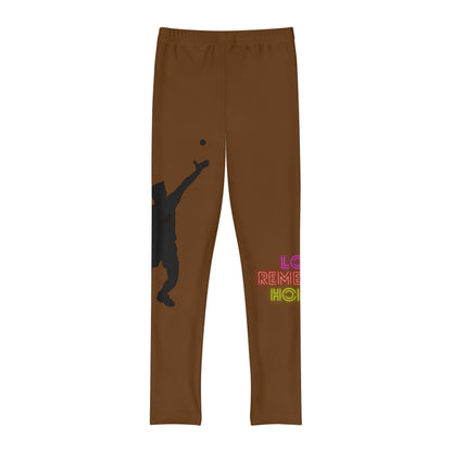 Youth Full-Length Leggings: Tennis Brown