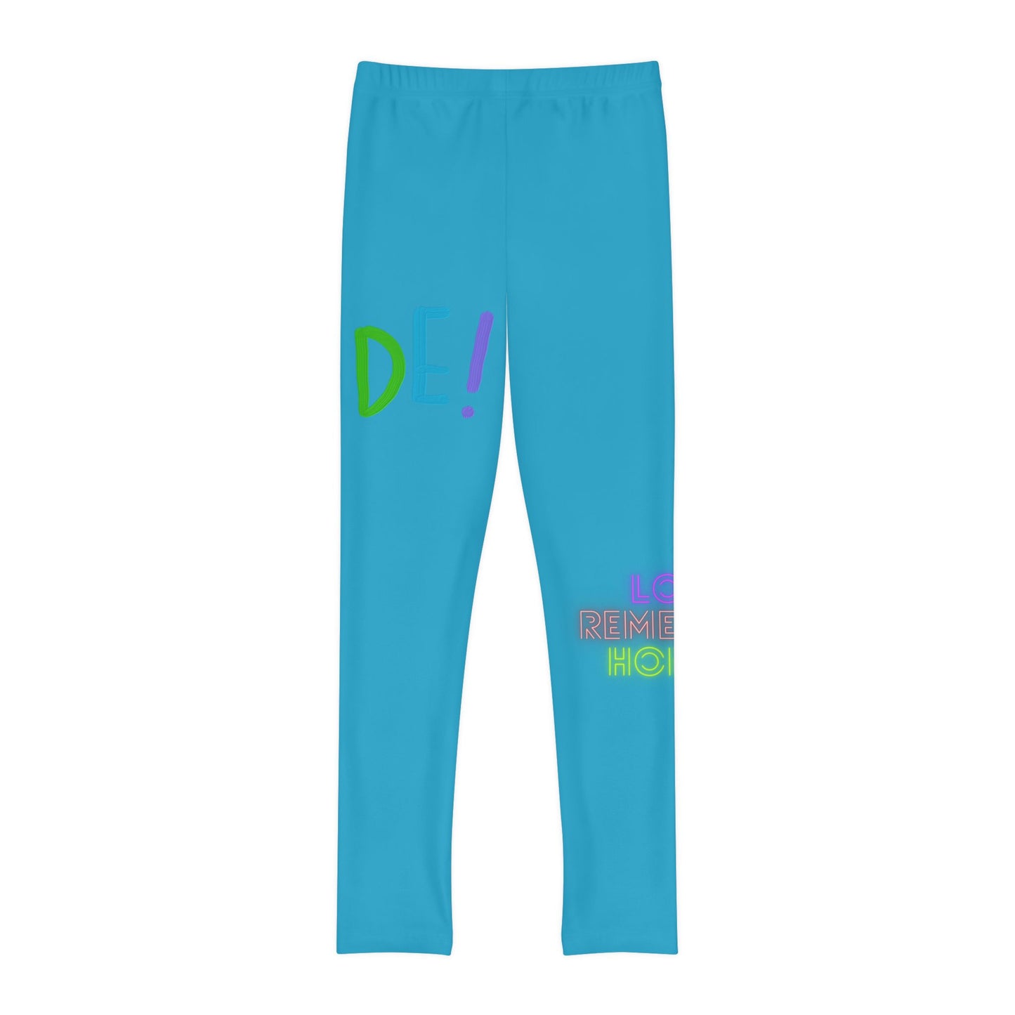 Youth Full-Length Leggings: LGBTQ Pride Turquoise