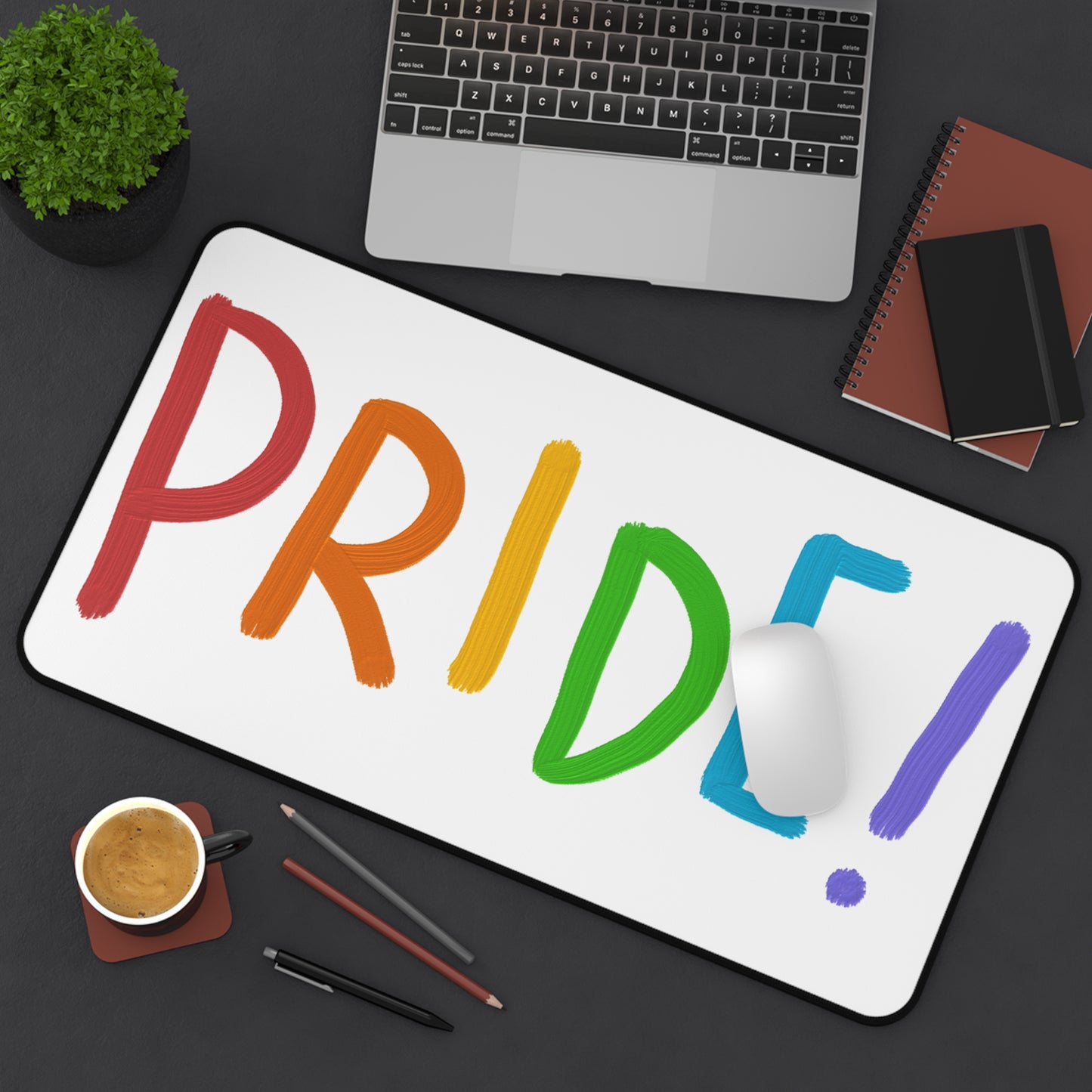 Desk Mat: LGBTQ Pride White