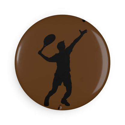 Button Magnet, Round (1 & 10 pcs): Tennis Brown
