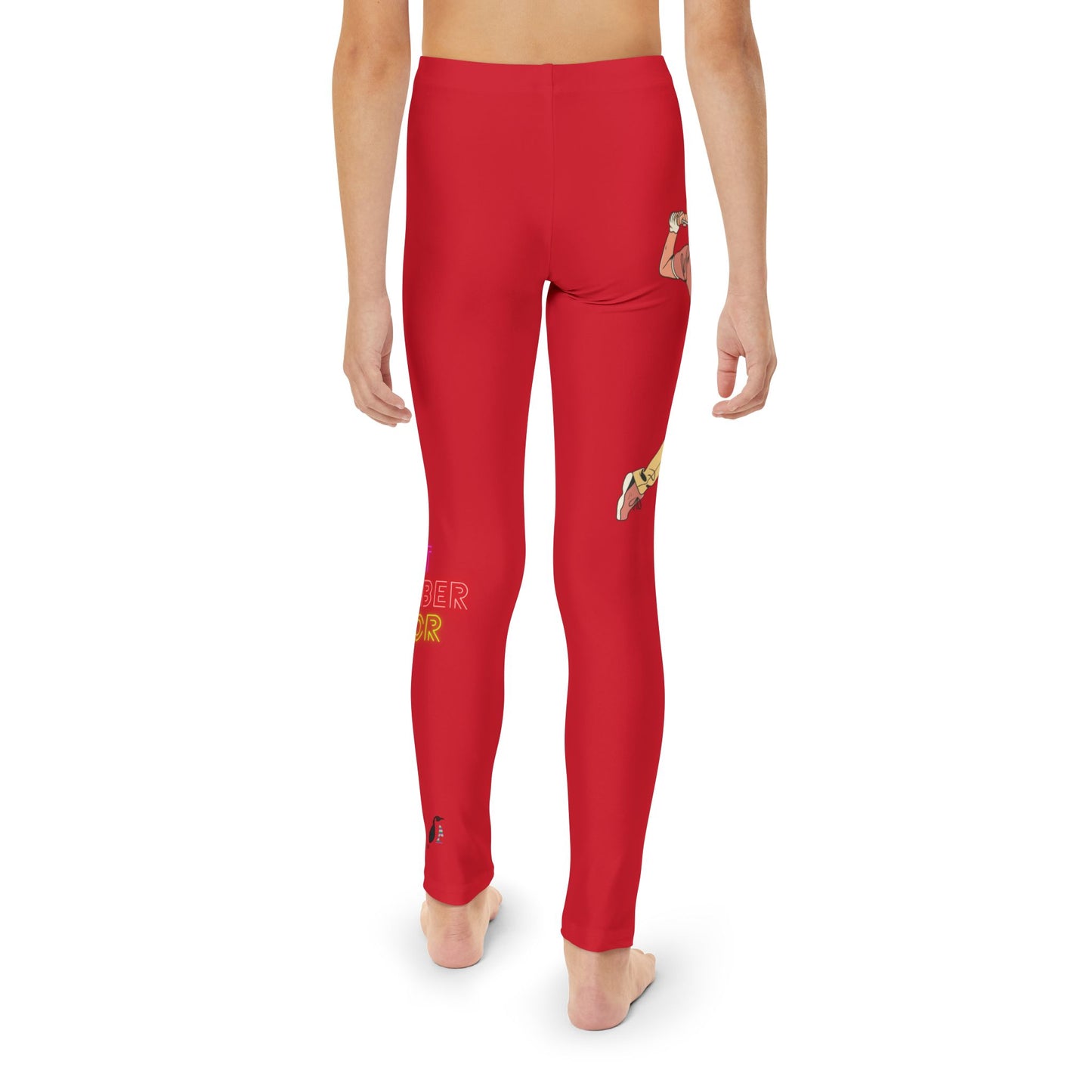 Youth Full-Length Leggings: Golf Dark Red