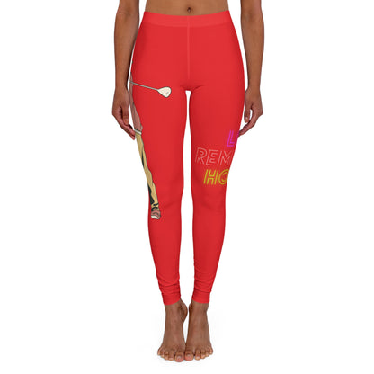 Women's Spandex Leggings: Golf Red