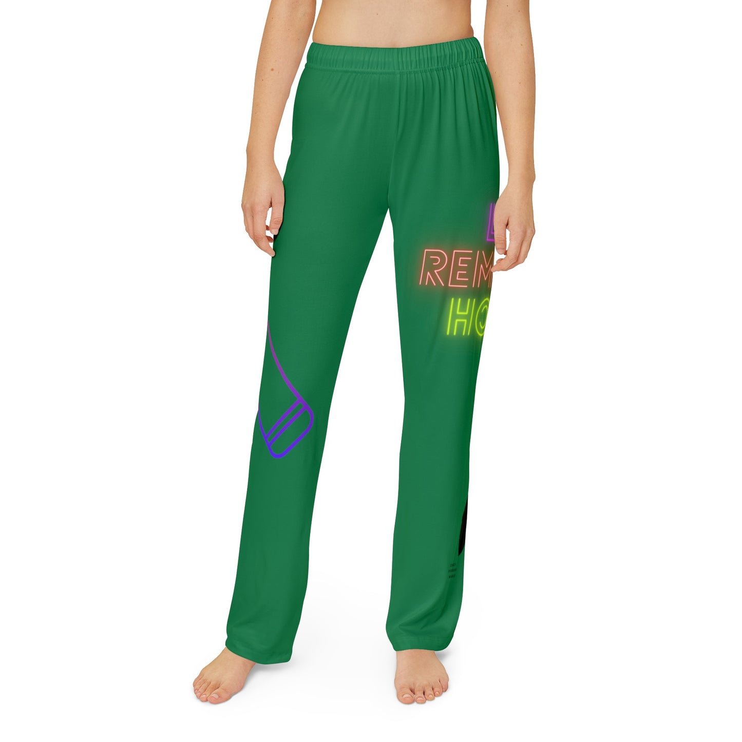 Kids Pajama Pants: Music Dark Green