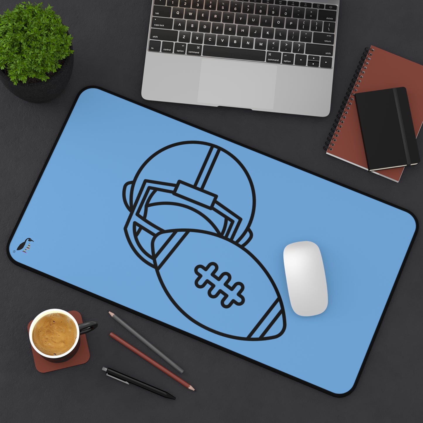 Desk Mat: Football Lite Blue