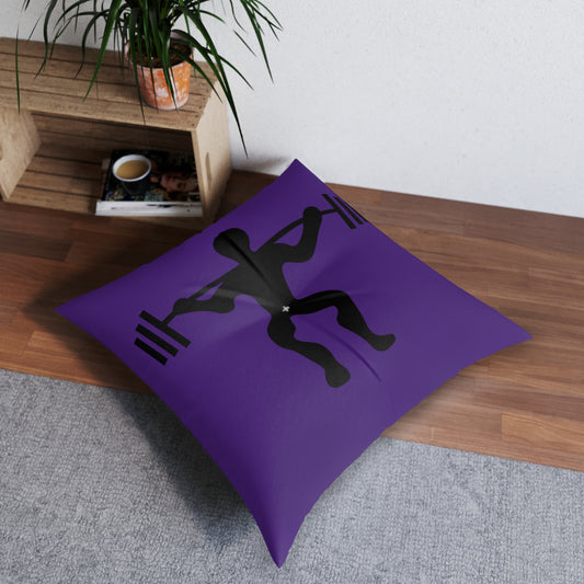 Tufted Floor Pillow, Square: Weightlifting Purple