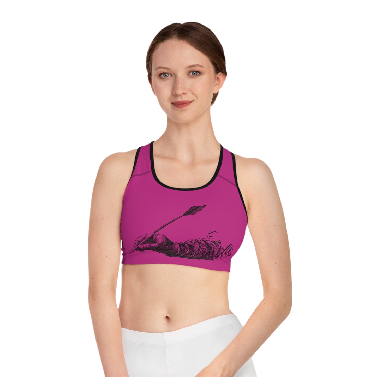 Sports Bra: Writing Pink