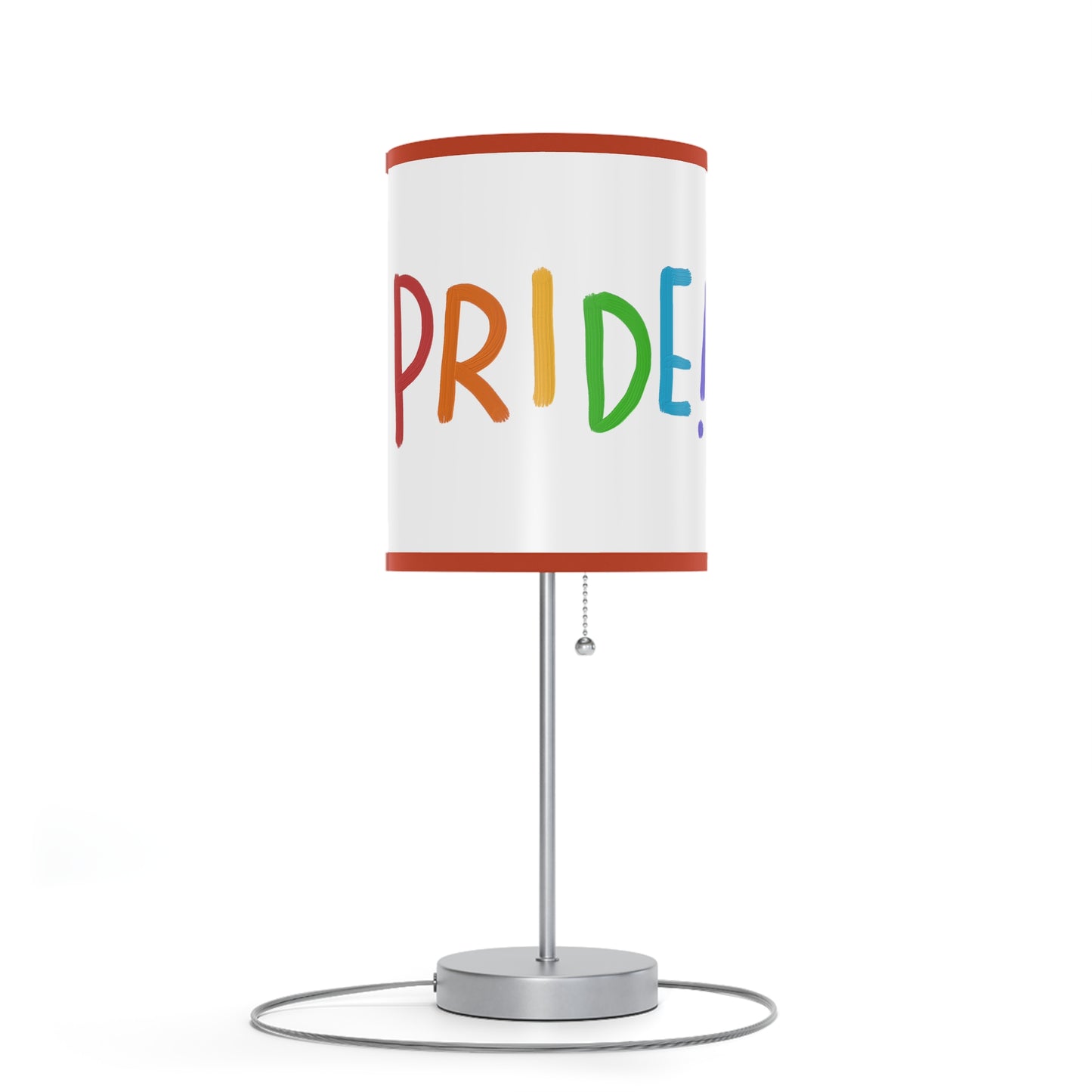 Lamp on a Stand, US|CA plug: LGBTQ Pride White 