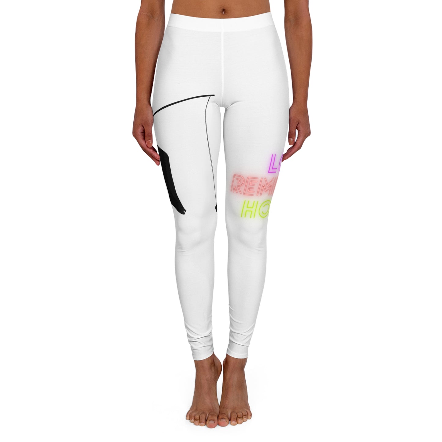 Women's Spandex Leggings: Fishing White