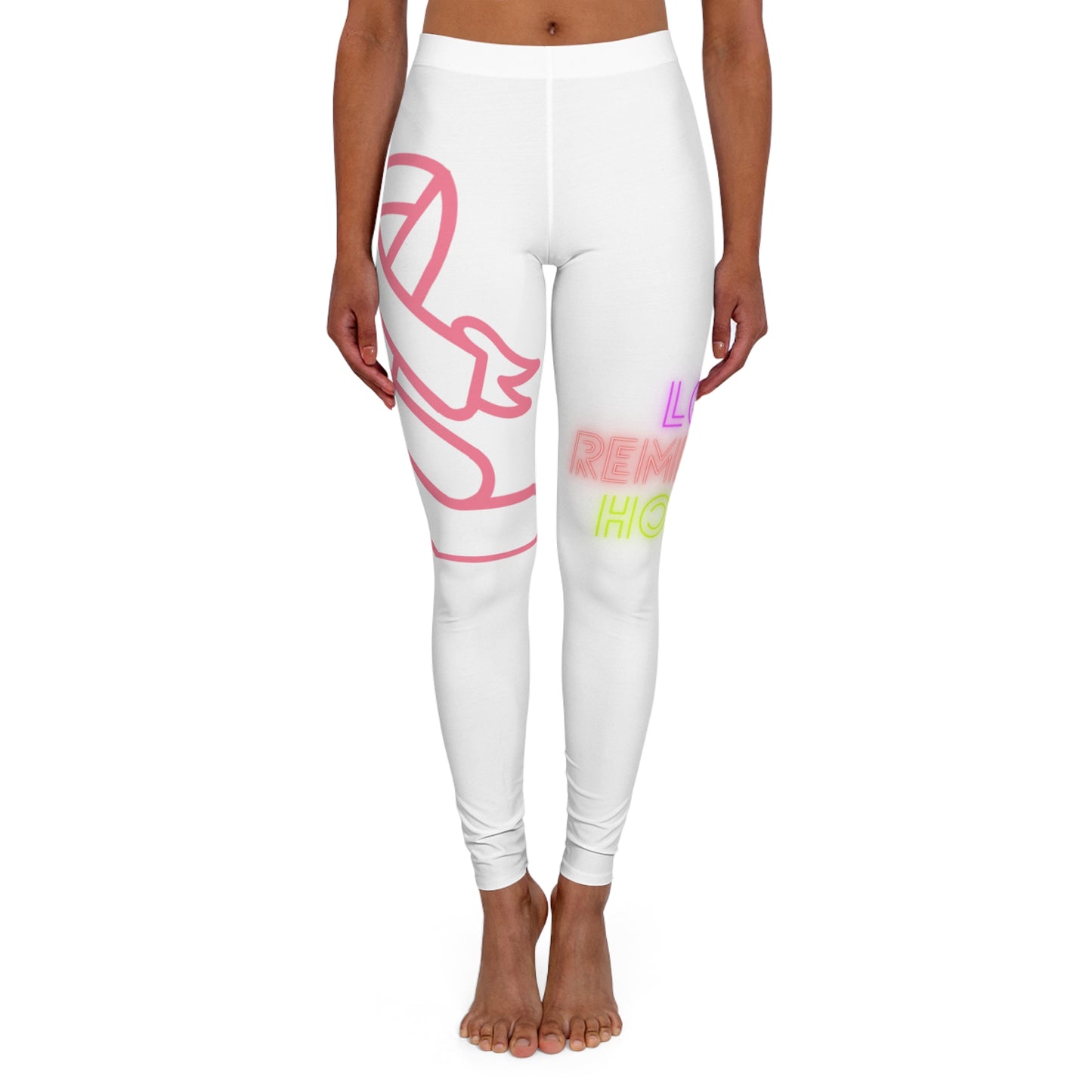 Women's Spandex Leggings: Fight Cancer White