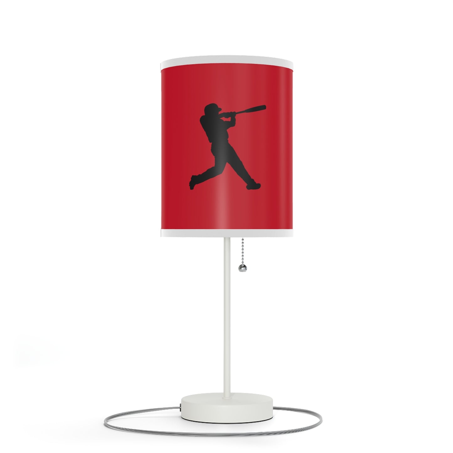 Lamp on a Stand, US|CA plug: Baseball Dark Red