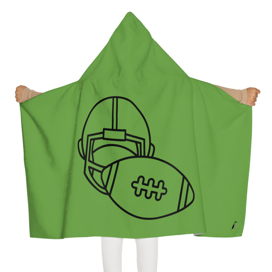 Youth Hooded Towel: Football Green