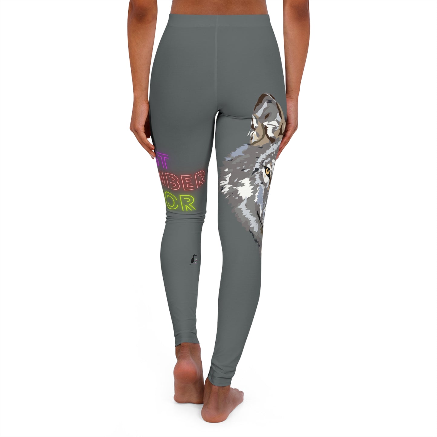 Women's Spandex Leggings: Wolves Dark Grey