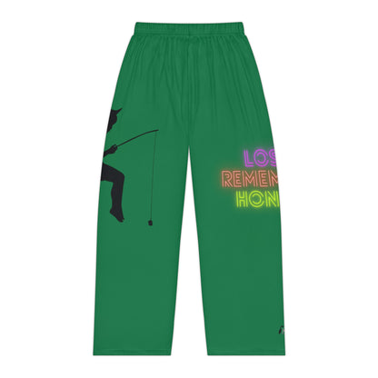 Women's Pajama Pants: Fishing Dark Green