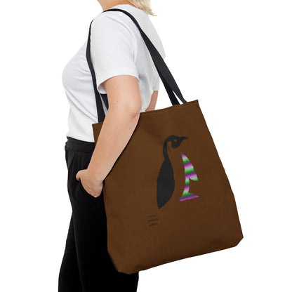 Tote Bag: Crazy Penguin World Logo Brown