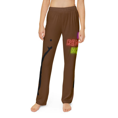 Kids Pajama Pants: Tennis Brown