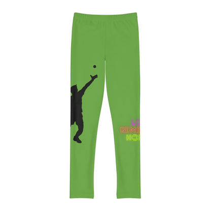 Youth Full-Length Leggings: Tennis Green